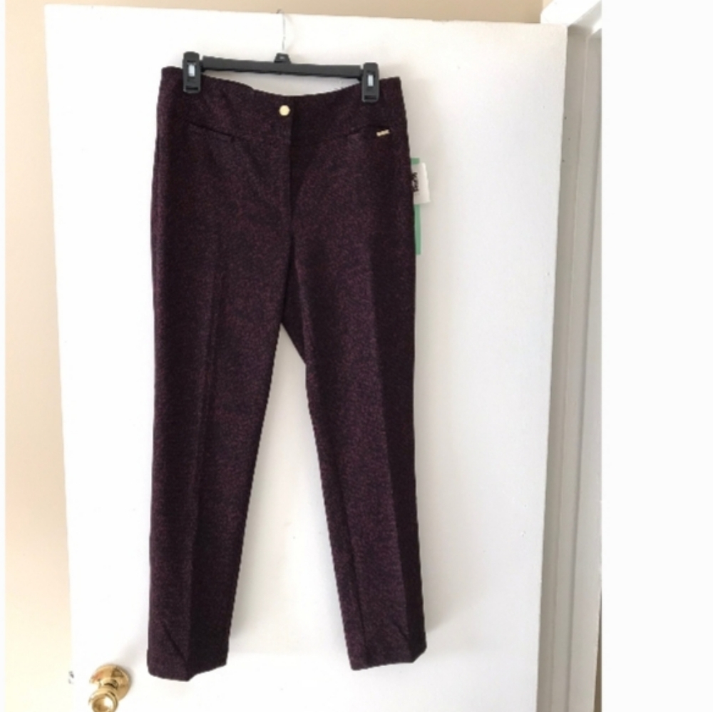 Anne Klein blk and purple pant